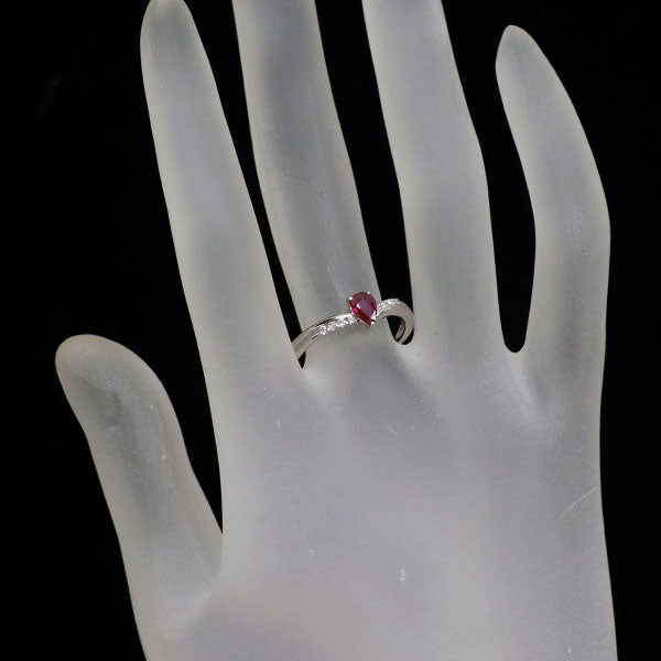 Pt900 ルビー ダイヤモンド リング 0.340ct D0.08ct