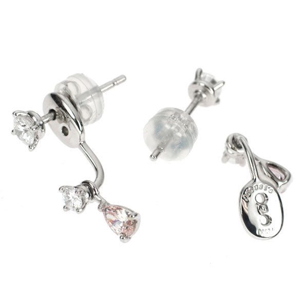 希少 Pt900 ペアシェイプ 天然ピンク/カラーレス ダイヤモンド ジャケットピアス 0.359ct LP/LPP VS1/SI2 D0.14ct 2way