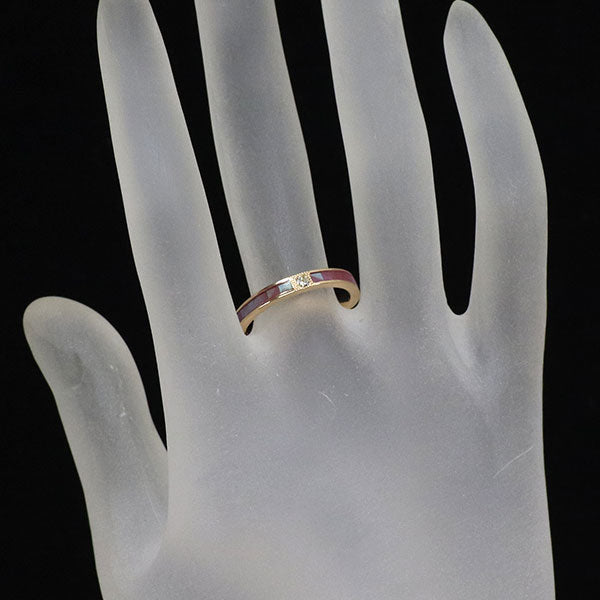 K18PG ダイヤモンド 樹脂 リング 0.04ct
