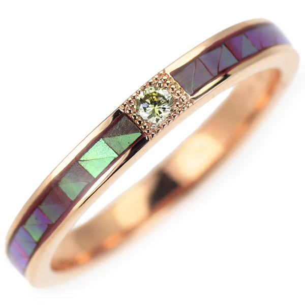 K18PG ダイヤモンド 樹脂 リング 0.04ct