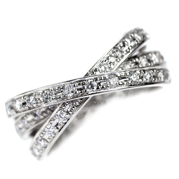 Pt900 ダイヤモンド リング 0.74ct 3連 セミエタニティ