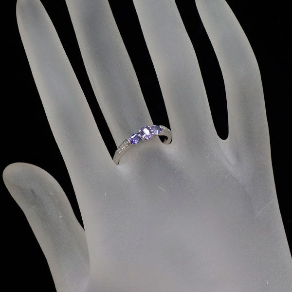 Pt900 タンザナイト ダイヤモンド リング D0.06ct