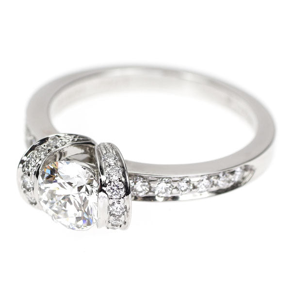 ティファニー Pt950 ダイヤモンド リング 0.72ct リボン