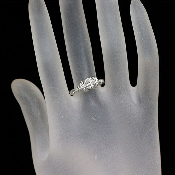ティファニー Pt950 ダイヤモンド リング 0.72ct リボン