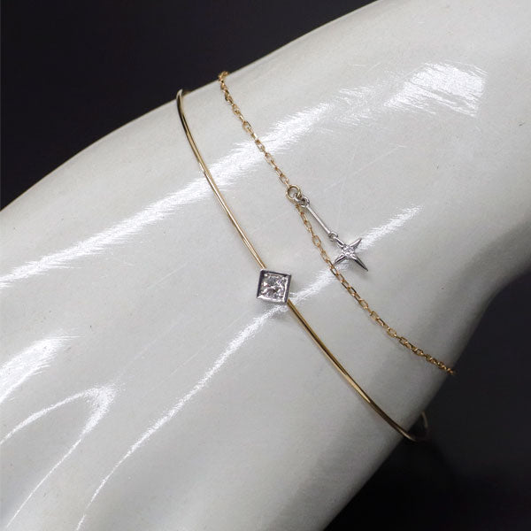 小寺智子 Pt900/K18YG ダイヤモンド ブレスレット 0.11ct