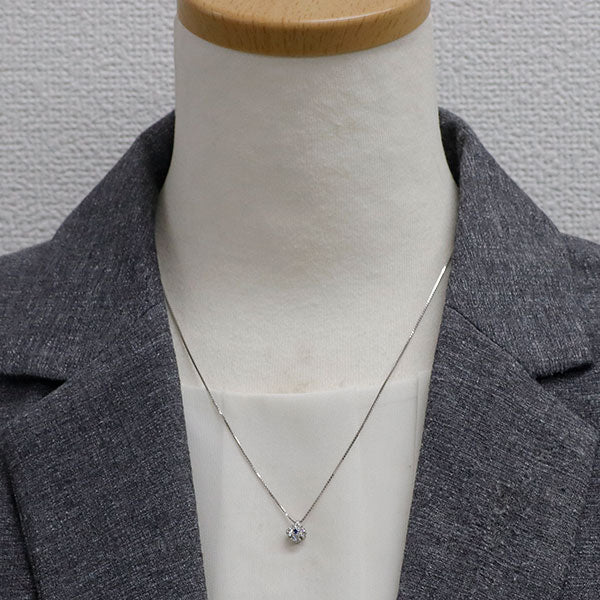 モニッケンダム Pt900/ Pt850 サファイア ダイヤモンド ペンダントネックレス 0.03ct D0.32ct フローラル