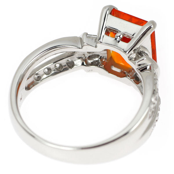 Pt900 ファイアーオパール ダイヤモンド リング 1.80ct D0.41ct