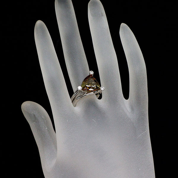 Pt900 アンダリュサイト ダイヤモンド リング 5.33ct D0.17ct