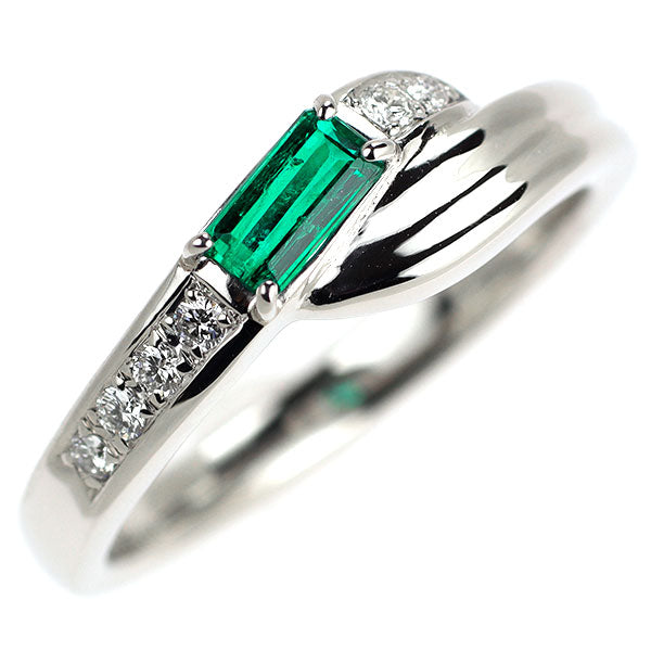 Pt900 エメラルド ダイヤモンド リング 0.23ct D0.07ct