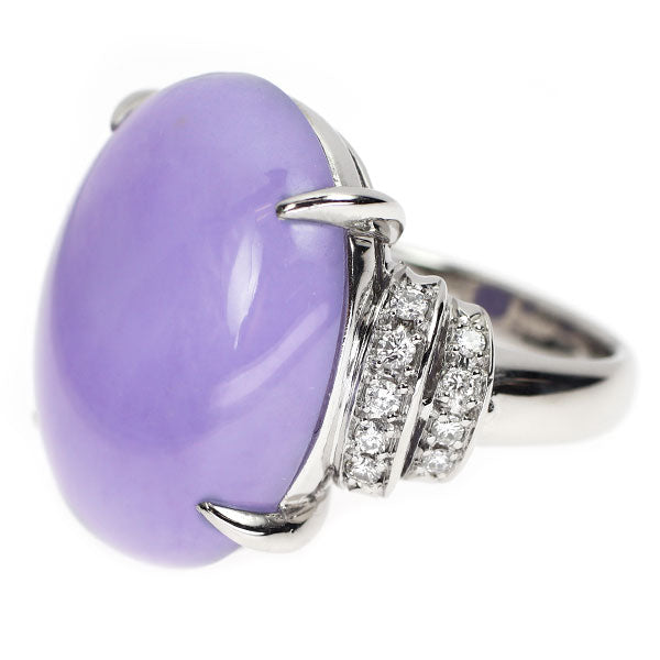 三越 Pt900 ラベンダー 翡翠 ダイヤモンド リング 29.02ct D0.30ct