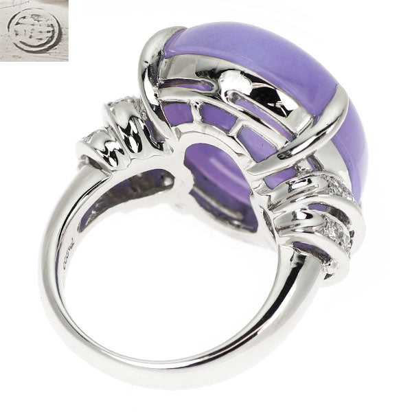三越 Pt900 ラベンダー 翡翠 ダイヤモンド リング 29.02ct D0.30ct