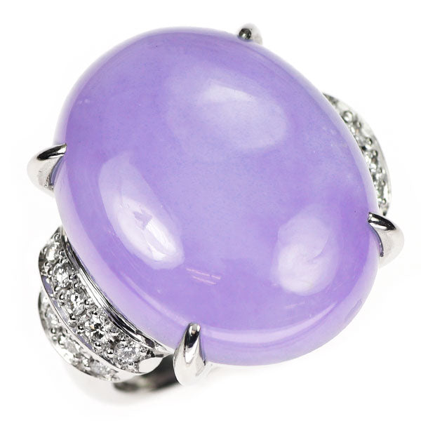 三越 Pt900 ラベンダー 翡翠 ダイヤモンド リング 29.02ct D0.30ct