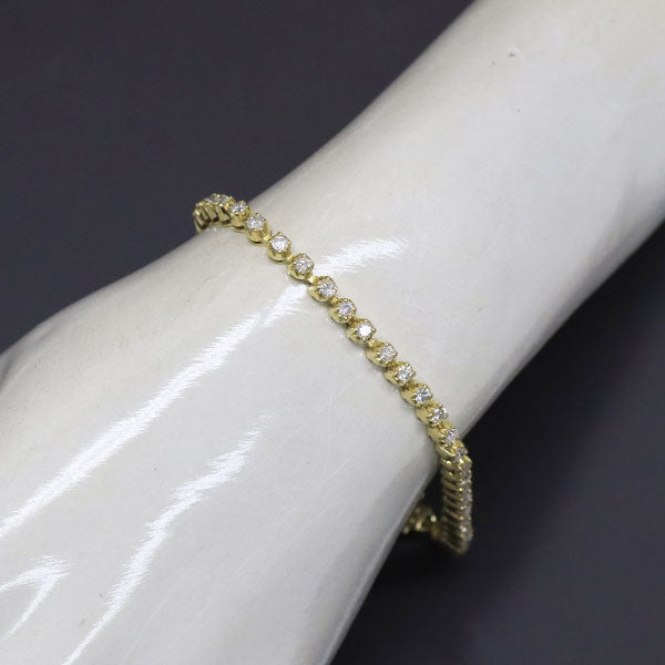 K18YG ダイヤモンド テニス ブレスレット 2.00ct