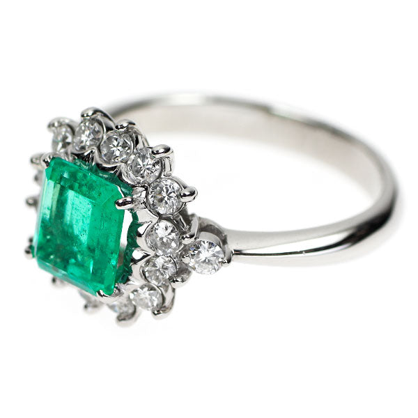 Pt900 エメラルド ダイヤモンド リング 1.09ct D0.51ct