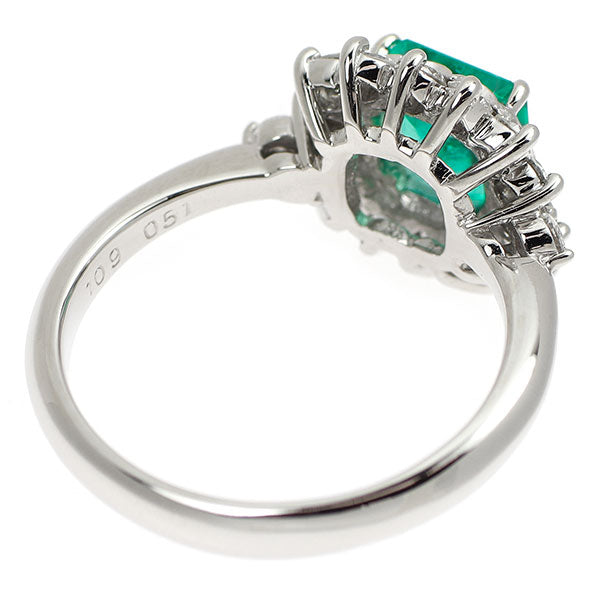 Pt900 エメラルド ダイヤモンド リング 1.09ct D0.51ct