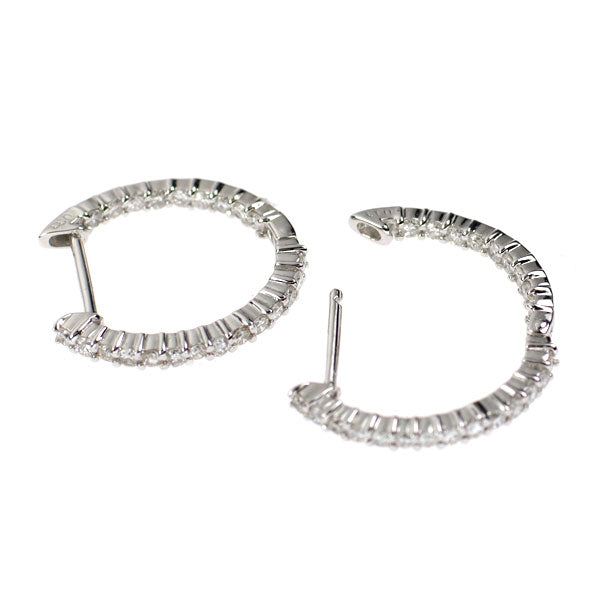 K18WG ダイヤモンド ピアス 0.66ct フープ — セルビーオンラインストア