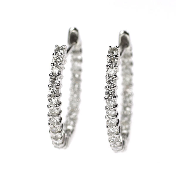 K18WG ダイヤモンド ピアス 0.66ct フープ — セルビーオンラインストア