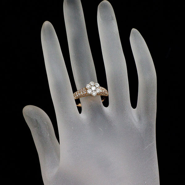 K18PG ダイヤモンド リング 1.41ct パヴェ フラワー