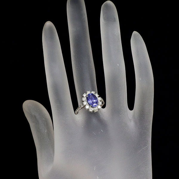 Pt950 スリランカ産 非加熱カラーチェンジサファイア ダイヤモンド リング 2.60ct D0.95ct
