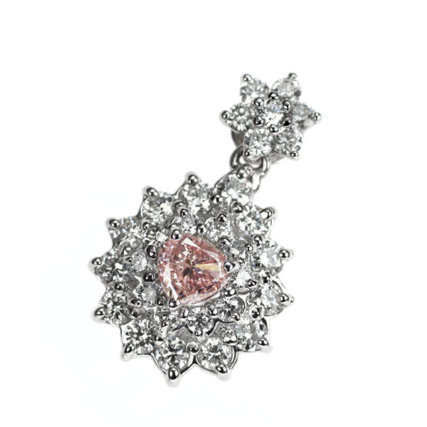 希少 Pt900 天然ピンク ダイヤモンド ペンダントトップ 0.238ct FP VS2 D0.73ct