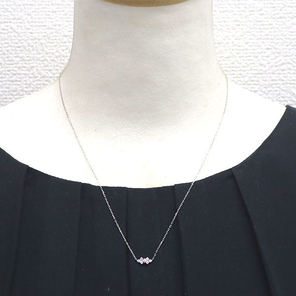 Pt950/ Pt850 天然ピンクダイヤモンド ペンダントネックレス 0.02ct D0.12ct