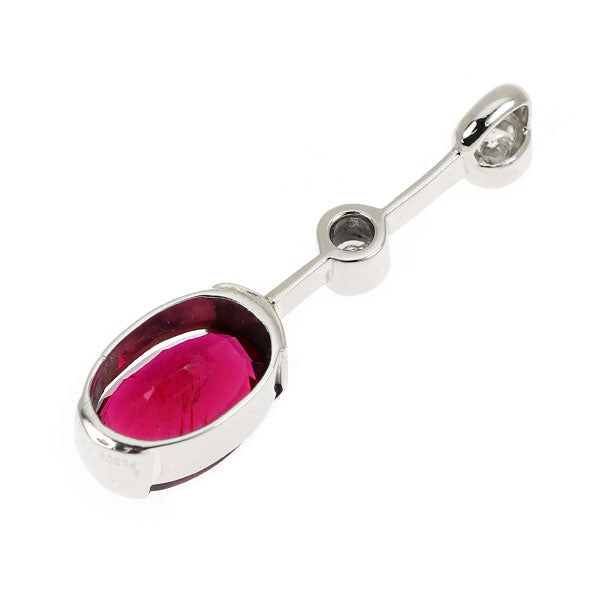 Pt900 ルベライト ダイヤモンド ペンダントトップ 2.50ct D0.23ct