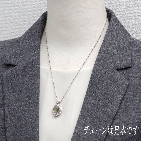 希少 Pt900 バイカラートルマリンキャッツアイ ダイヤモンド ペンダントトップ 2.64ct D0.06ct