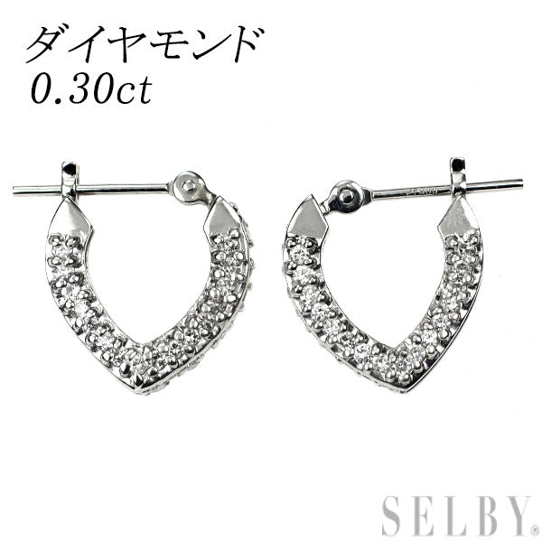 Pt900 ダイヤモンド ピアス 0.30ct フープ