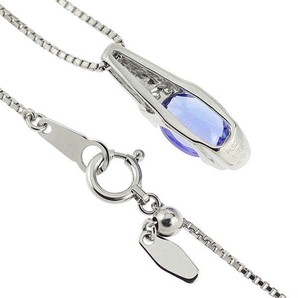 Pt タンザナイト ダイヤモンド ペンダントネックレス 1.28ct D0.05ct