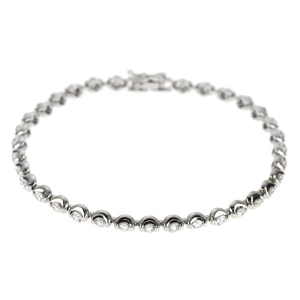 K18WG ダイヤモンド ブレスレット 2.00ct テニス