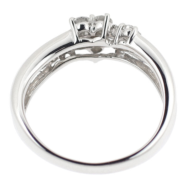 Pt900 天然ピンク ダイヤモンド リング 0.03ct D0.47ct フラワー