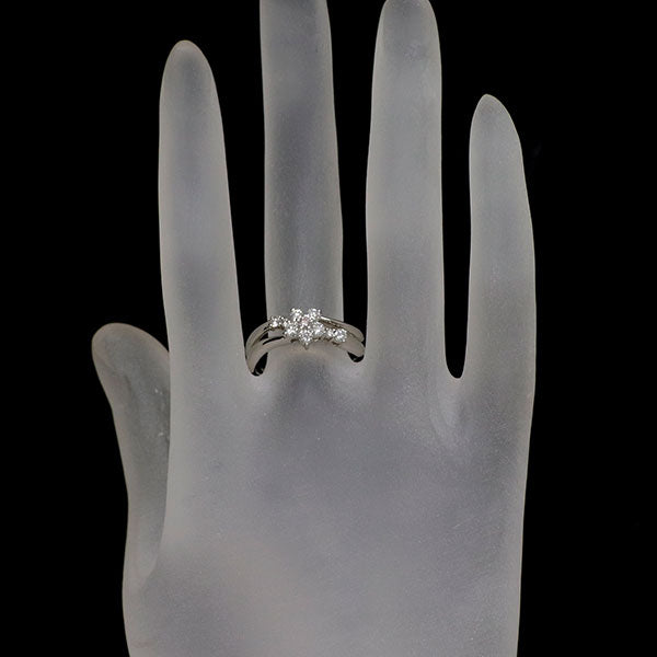 Pt900 天然ピンク ダイヤモンド リング 0.03ct D0.47ct フラワー
