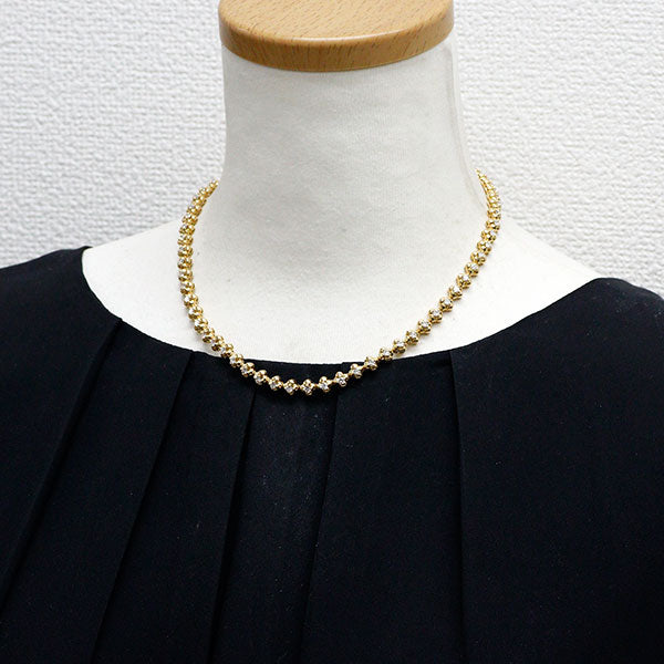 GINZA TANAKA K18YG ダイヤモンド テニス ネックレス 4.20ct