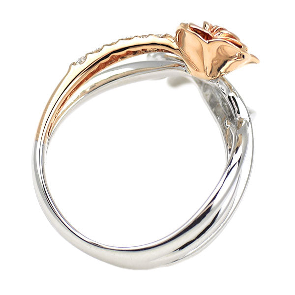 K18WG/PG ダイヤモンド リング 0.06ct 薔薇