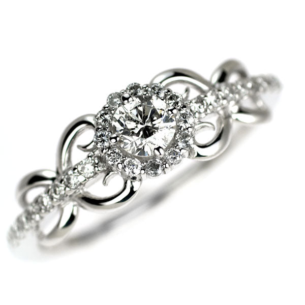 K18WG ダイヤモンド リング 0.24ct D0.18ct