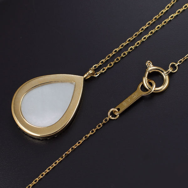 4℃ K18YG シェル ダイヤモンド ペンダントネックレス