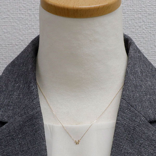 K10YG ダイヤモンド ペンダントネックレス 蝶