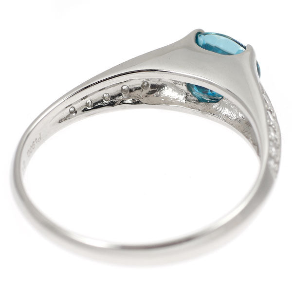 Pt900 ブルージルコン ダイヤモンド リング 2.21ct D0.16ct