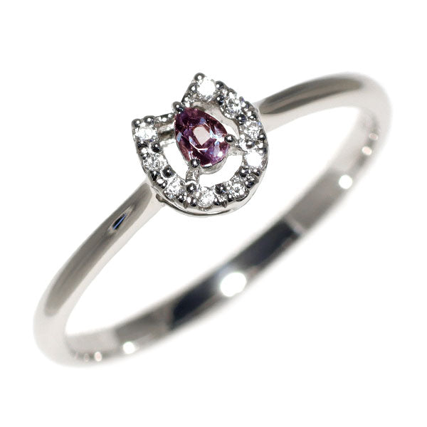 希少 Pt900 アレキサンドライト ダイヤモンド リング 0.07ct D0.036ct 馬蹄