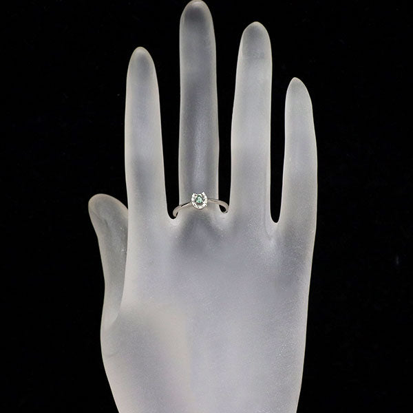 希少 Pt900 アレキサンドライト ダイヤモンド リング 0.05ct D0.036ct 馬蹄