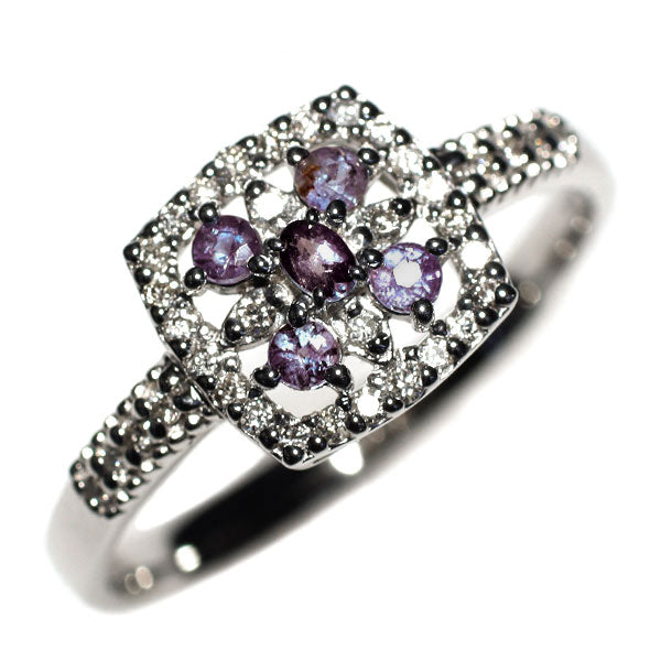 希少 Pt900 アレキサンドライト ダイヤモンド リング 0.18ct D0.144ct