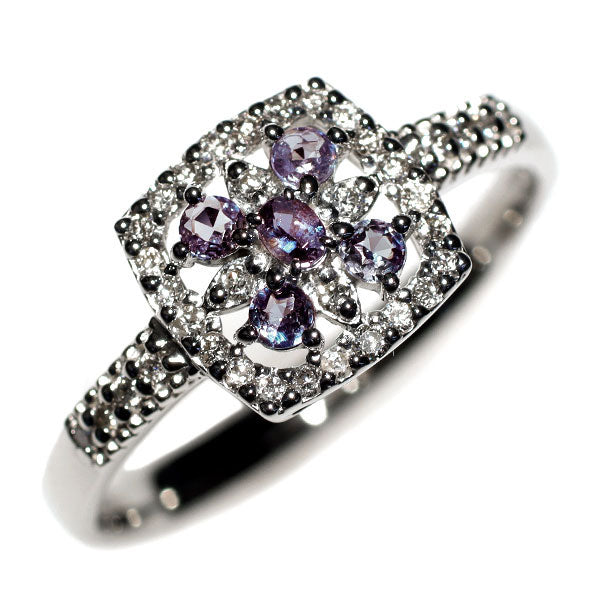 希少 Pt900 アレキサンドライト ダイヤモンド リング 0.16ct D0.144ct