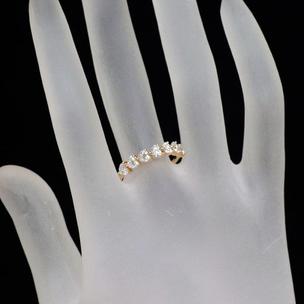 K18PG ハートシェイプ ダイヤモンド リング 1.00ct ハーフエタニティ