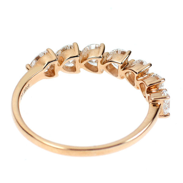K18PG ハートシェイプ ダイヤモンド リング 1.00ct ハーフエタニティ