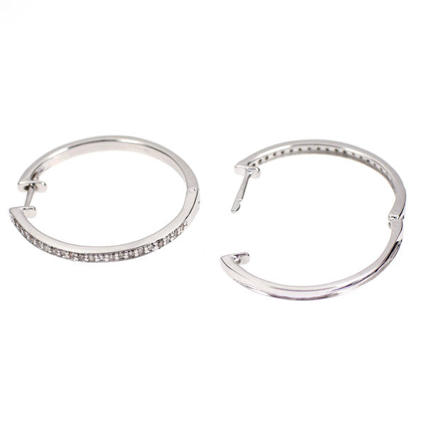 K18WG ダイヤモンド フープ ピアス 0.30ct