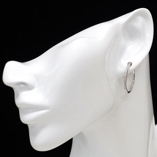 K18WG ダイヤモンド フープ ピアス 0.30ct