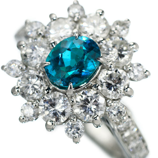 新品 Pt900 ブラジル産非加熱BLUE パライバトルマリン ダイヤモンド リング 0.75ct D1.67ct エイトリータ【エスコレ】