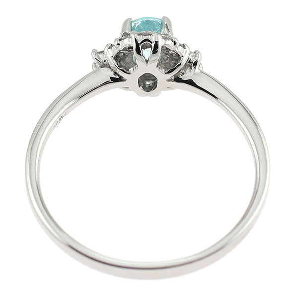希少 Pt950 パライバ トルマリン ダイヤモンド リング 0.35ct D0.17ct