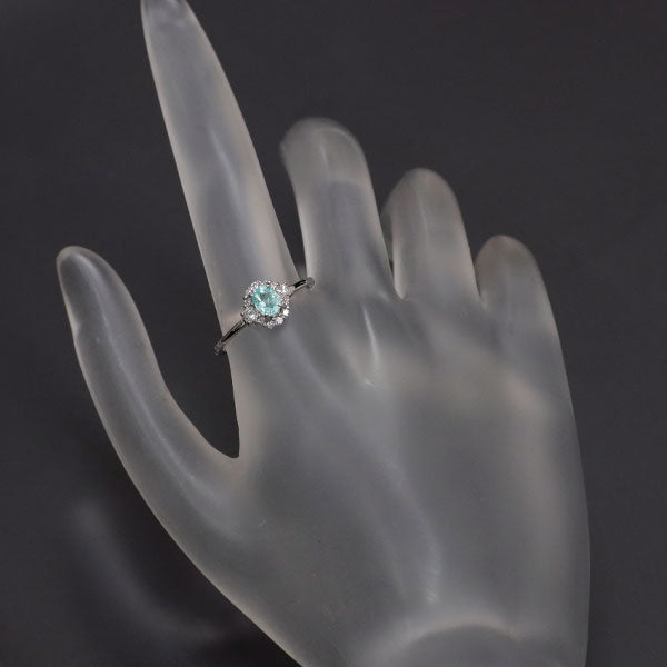 希少 Pt950 パライバ トルマリン ダイヤモンド リング 0.35ct D0.17ct
