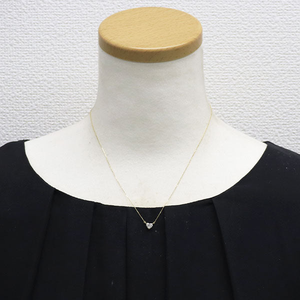 新品 K18YG ハートシェイプ ダイヤモンド ペンダントネックレス 0.438ct H I1